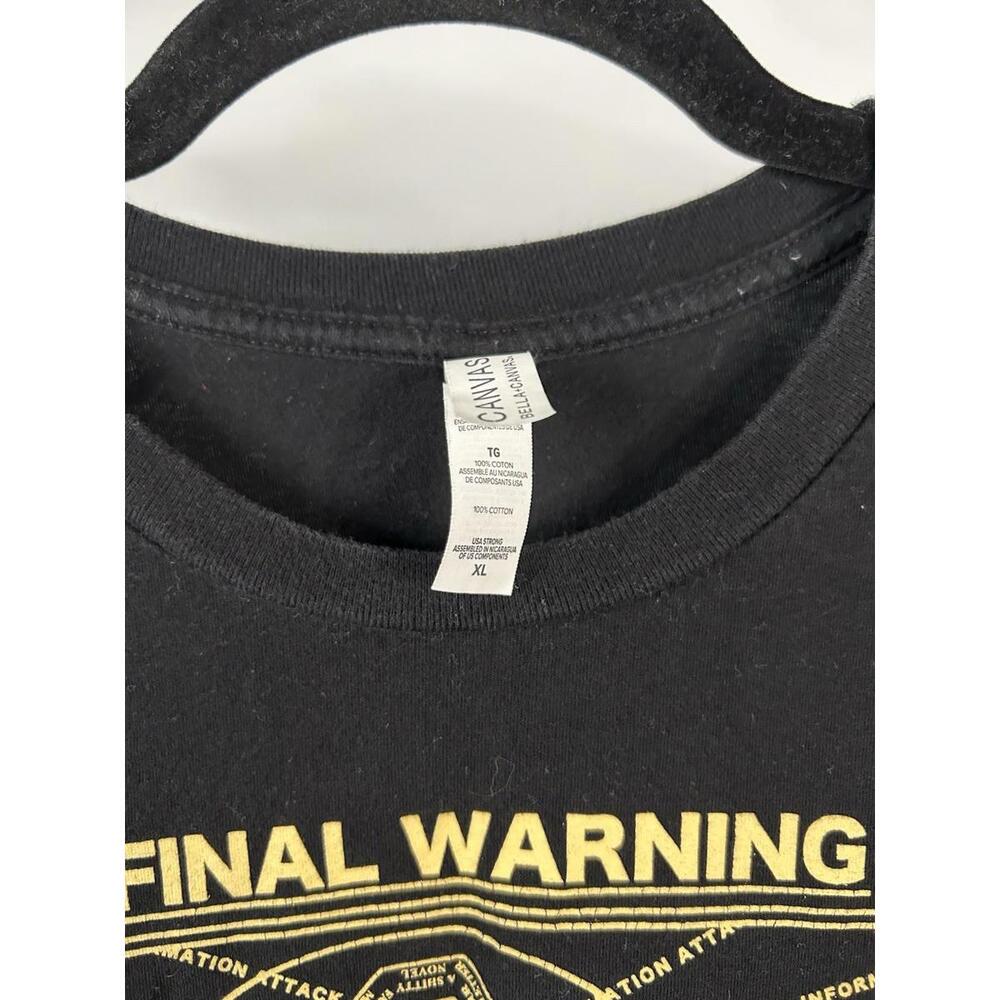 Final Warning “Don’t Read” T-Shirt By Rory Blank Men’s Size XL - Picture 4 of 4